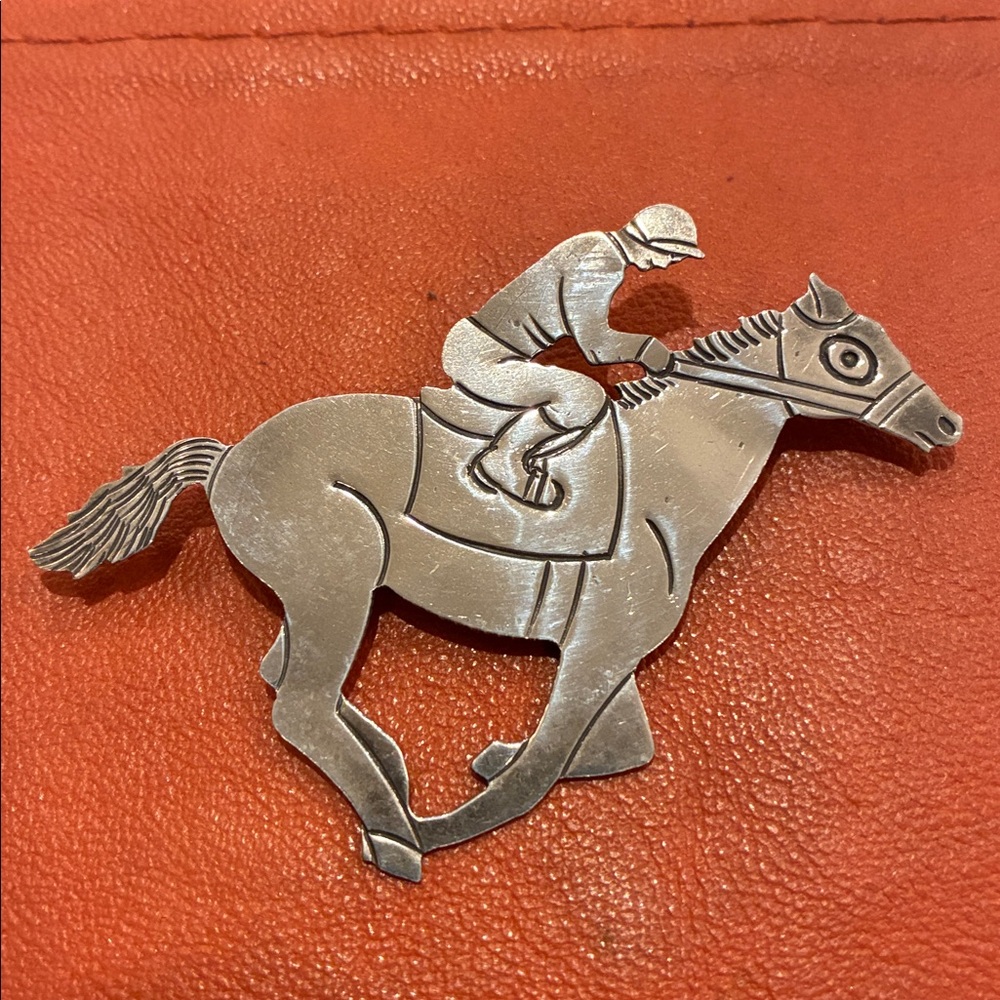 Vintage Thoroughbred Horse Riding & Jockey Pin